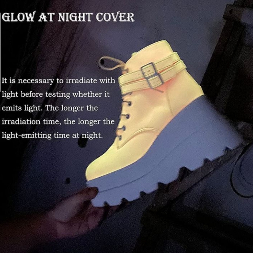 Pink'glow in the dark' Platform Unisex Shoes